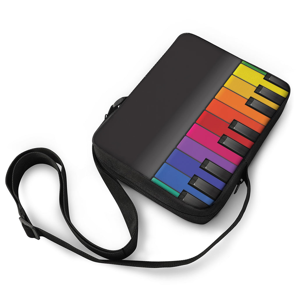 Colorful Piano Keyboard Print Rectangular Crossbody Bag