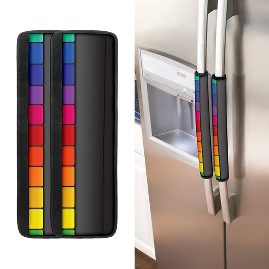 Colorful Piano Keyboard Print Refrigerator Handle Covers
