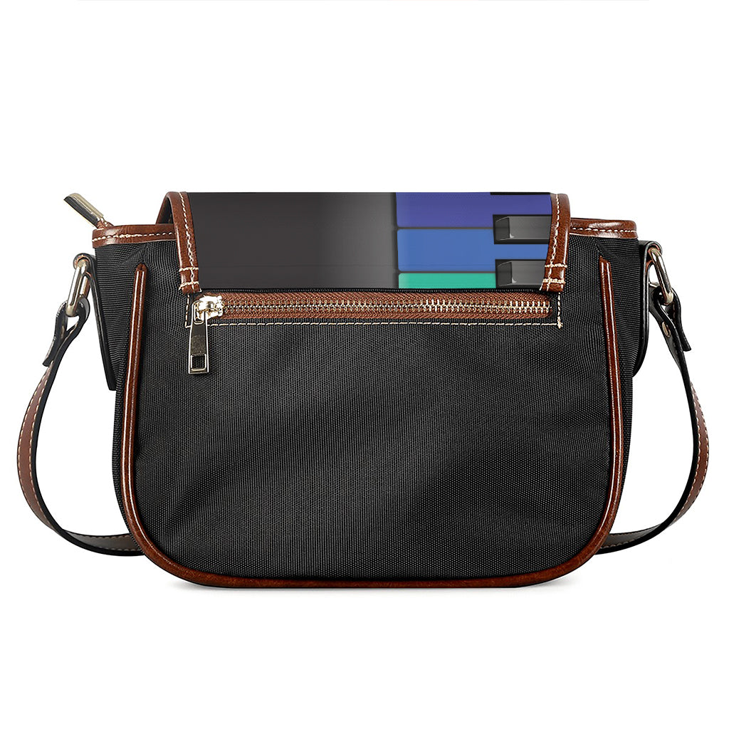 Colorful Piano Keyboard Print Saddle Bag