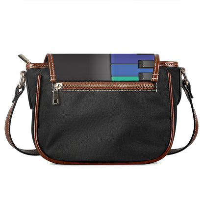 Colorful Piano Keyboard Print Saddle Bag