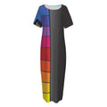 Colorful Piano Keyboard Print Short Sleeve Long Nightdress