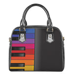 Colorful Piano Keyboard Print Shoulder Handbag
