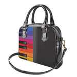 Colorful Piano Keyboard Print Shoulder Handbag