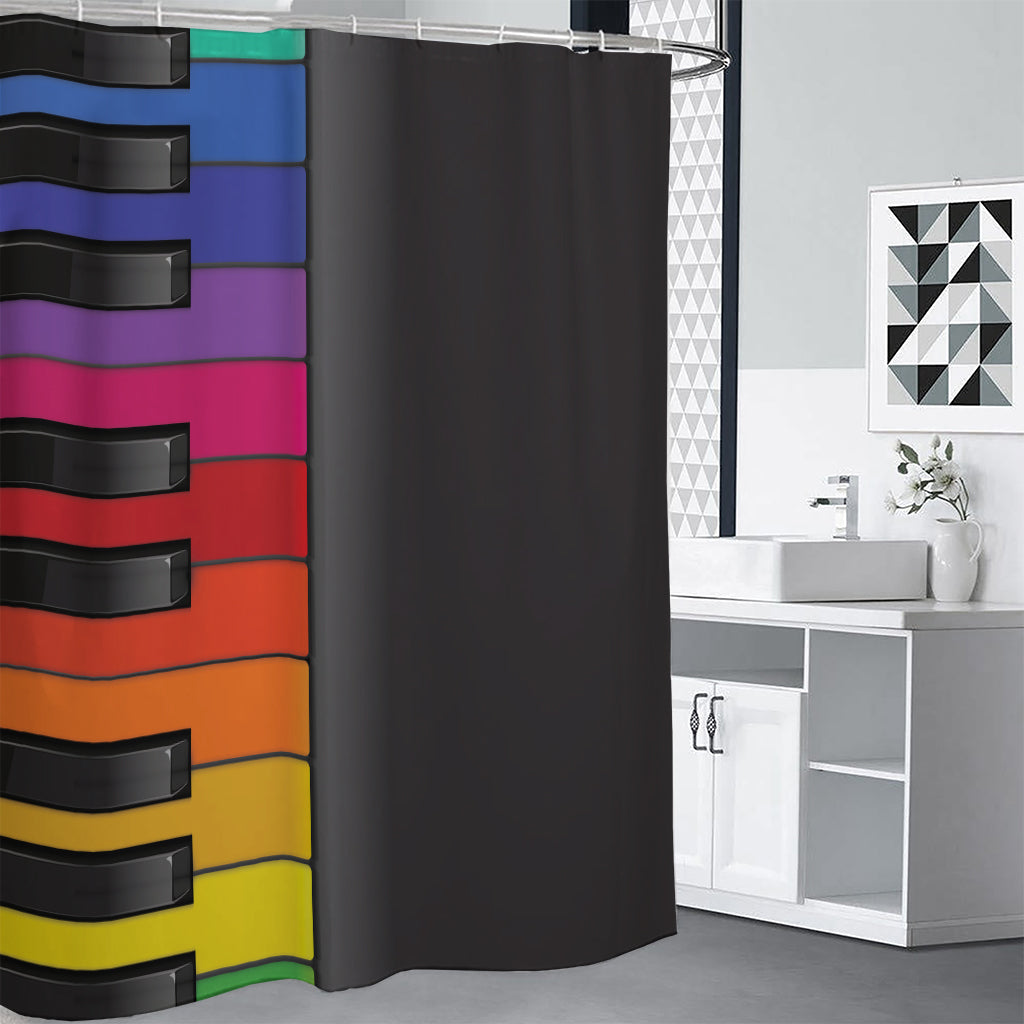 Colorful Piano Keyboard Print Shower Curtain