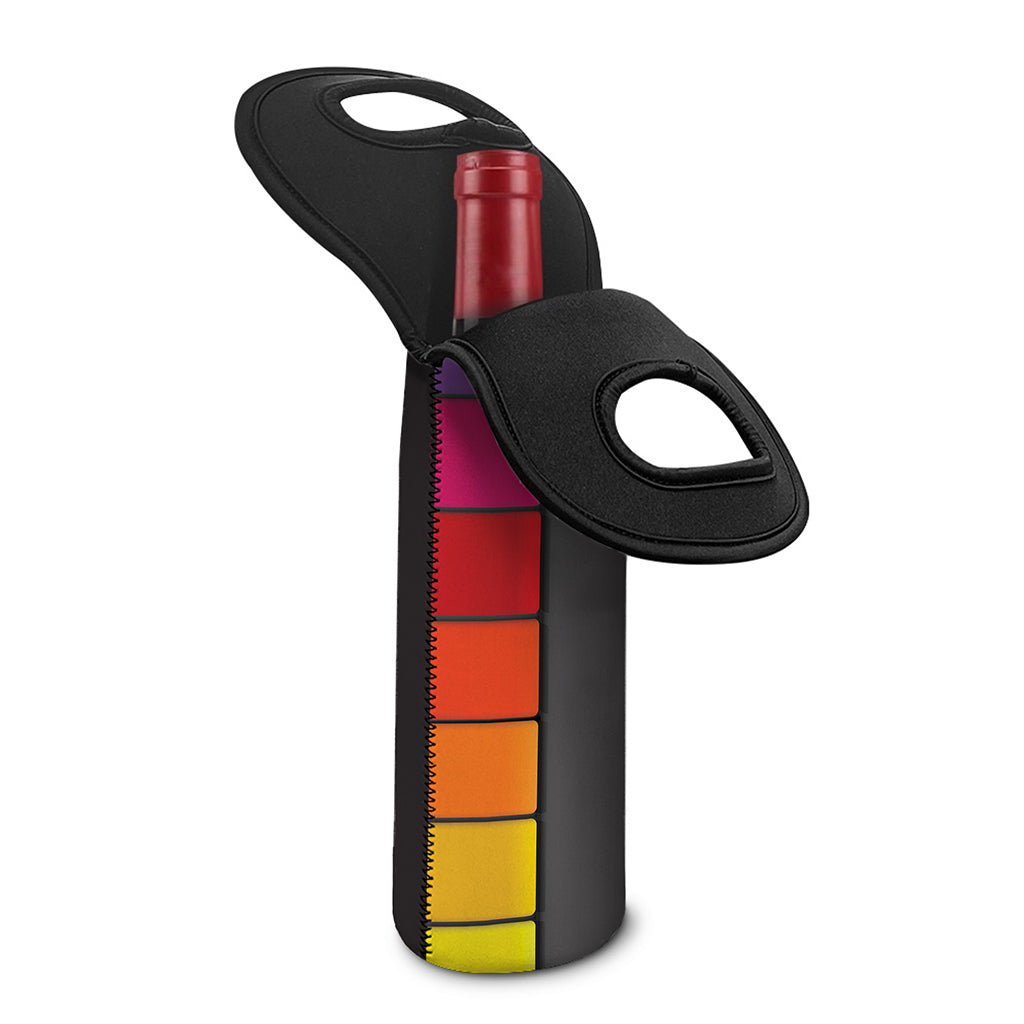 Colorful Piano Keyboard Print Single Neoprene Wine Tote