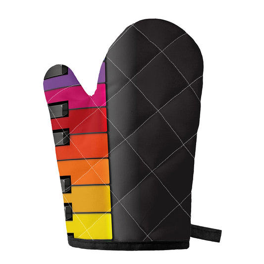 Colorful Piano Keyboard Print Single Oven Mitt