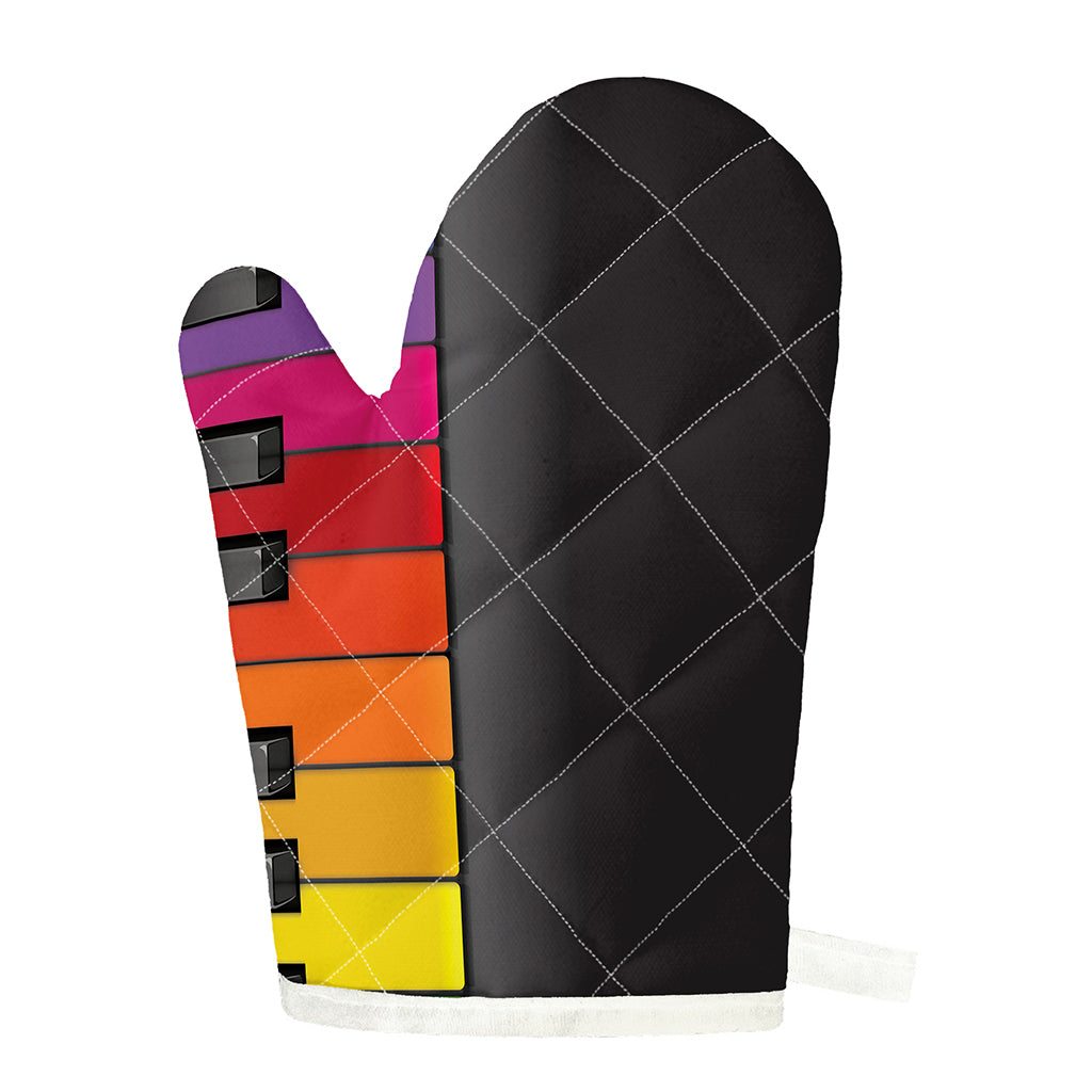 Colorful Piano Keyboard Print Single Oven Mitt