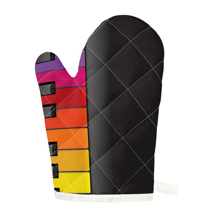 Colorful Piano Keyboard Print Single Oven Mitt
