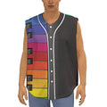 Colorful Piano Keyboard Print Sleeveless Baseball Jersey