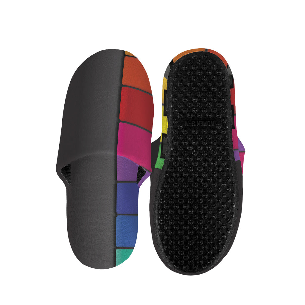 Colorful Piano Keyboard Print Slippers