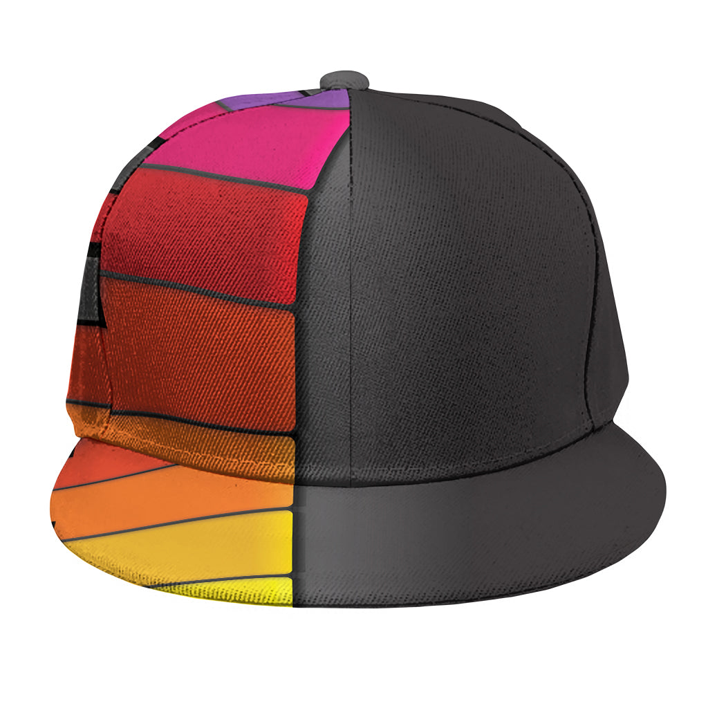 Colorful Piano Keyboard Print Snapback Cap