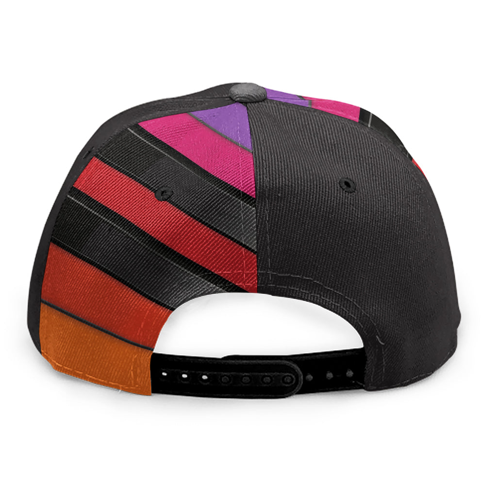 Colorful Piano Keyboard Print Snapback Cap