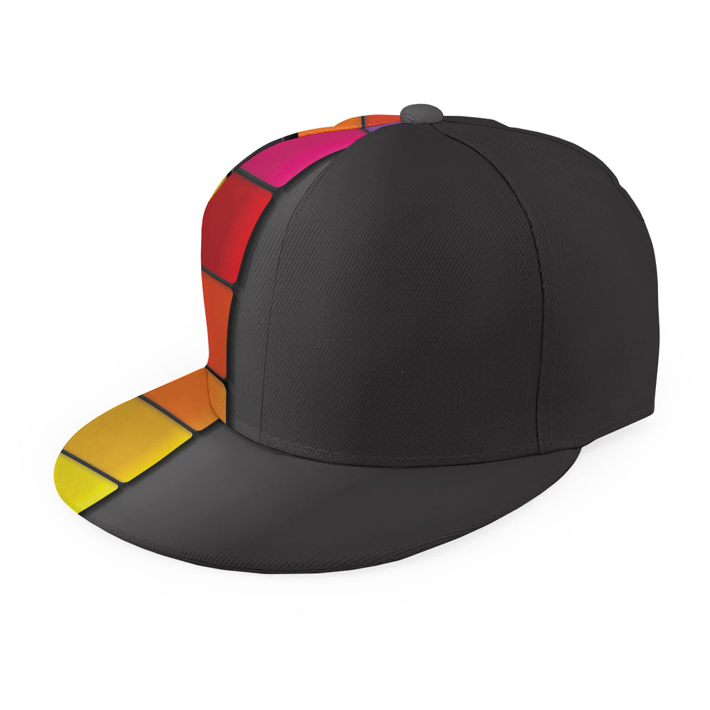 Colorful Piano Keyboard Print Snapback Cap