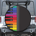 Colorful Piano Keyboard Print Tire Cover