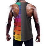 Colorful Piano Keyboard Print Training Tank Top