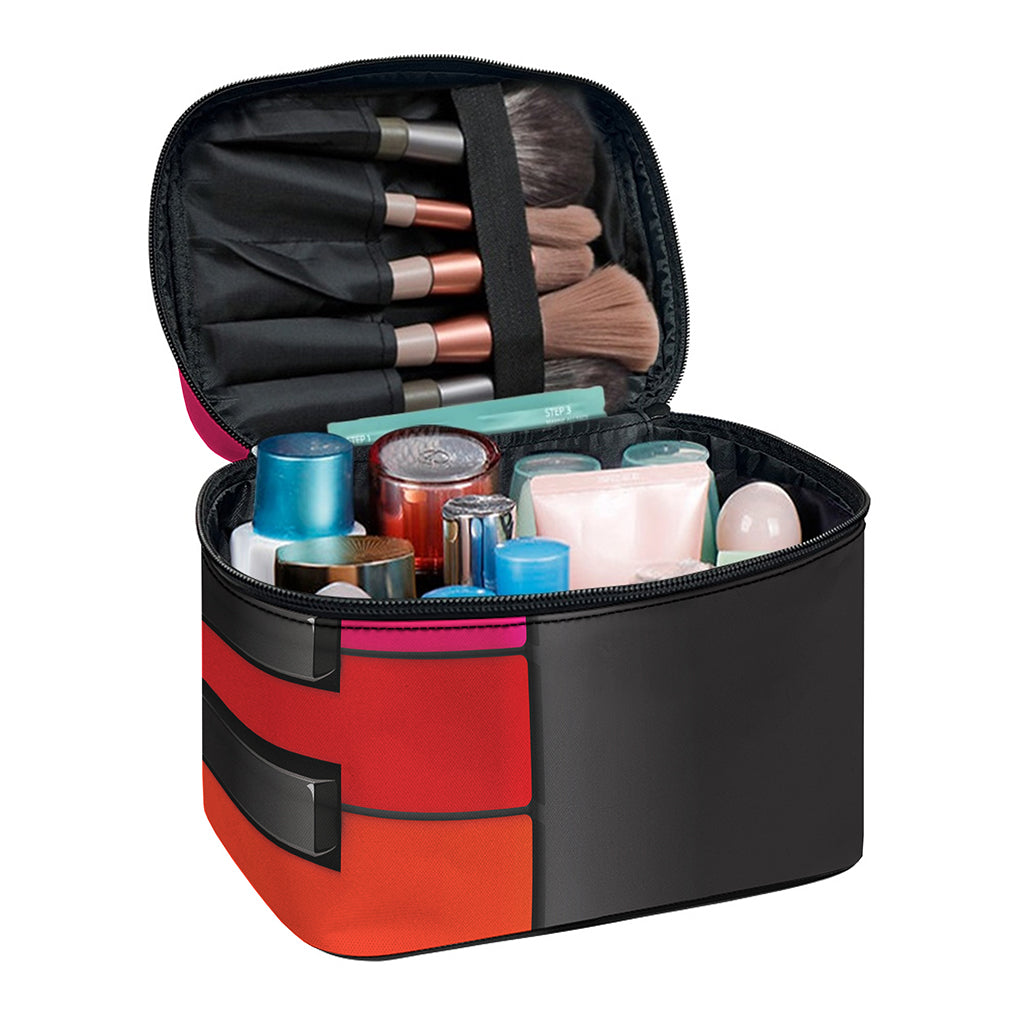 Colorful Piano Keyboard Print Travel Makeup Bag