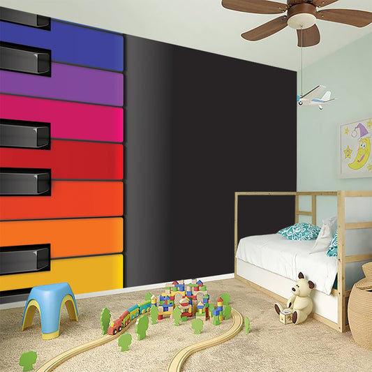 Colorful Piano Keyboard Print Wall Sticker