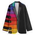 Colorful Piano Keyboard Print Women's Blazer
