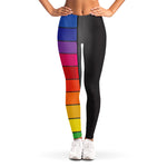Colorful Piano Keyboard Print Women's Leggings