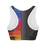 Colorful Piano Keyboard Print Women's Sports Bra