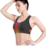 Colorful Piano Keyboard Print Women's Sports Bra