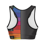 Colorful Piano Keyboard Print Women's Sports Bra