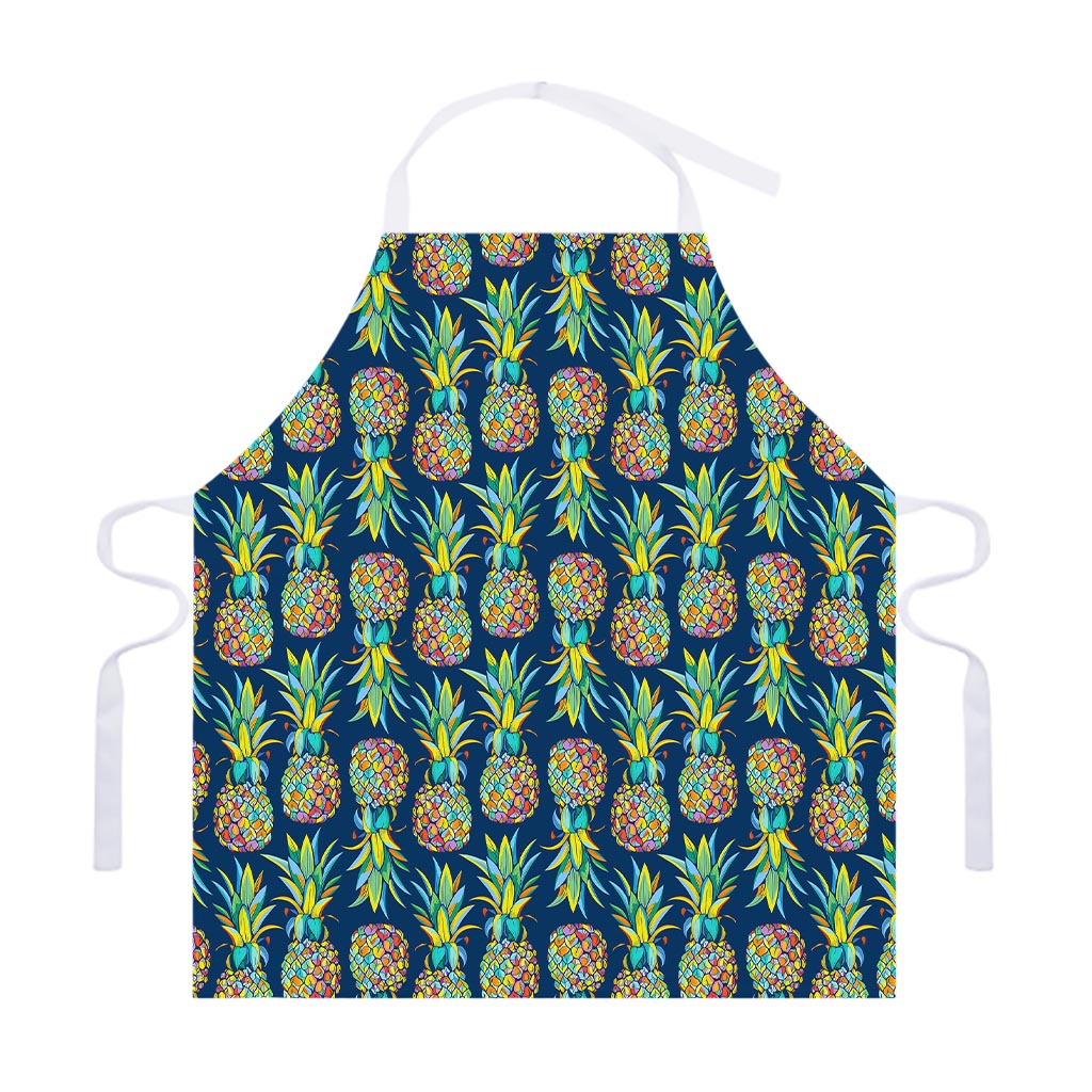 Colorful Pineapple Pattern Print Adjustable Apron