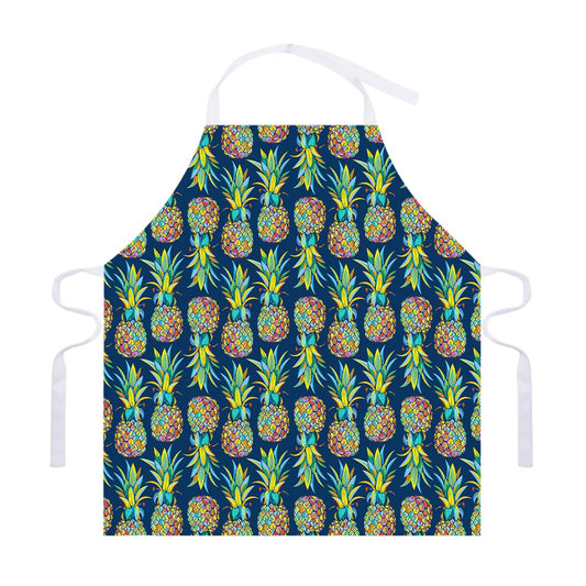 Colorful Pineapple Pattern Print Adjustable Apron