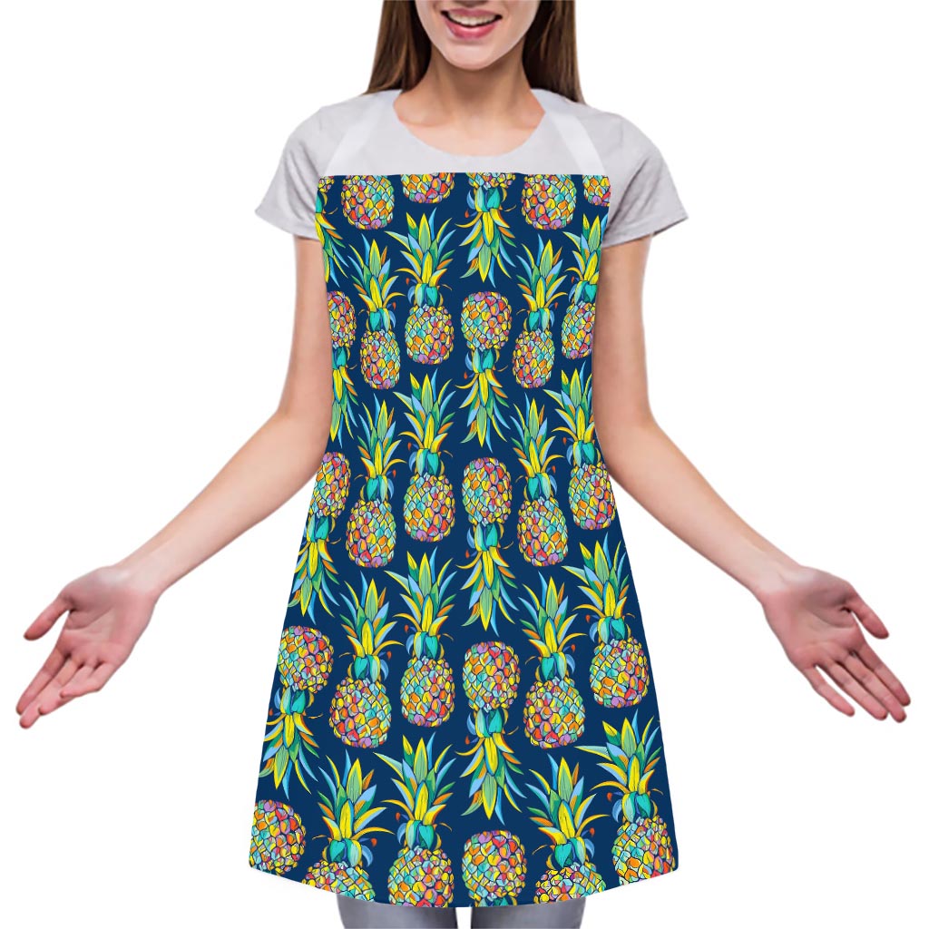 Colorful Pineapple Pattern Print Adjustable Apron