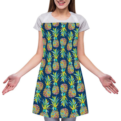 Colorful Pineapple Pattern Print Adjustable Apron