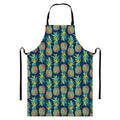 Colorful Pineapple Pattern Print Bib Apron With Pocket