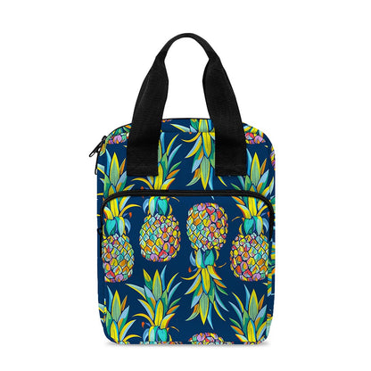 Colorful Pineapple Pattern Print Bible Tote Bag