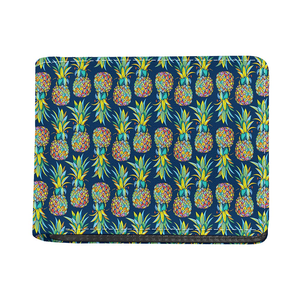 Colorful Pineapple Pattern Print Bifold Wallet