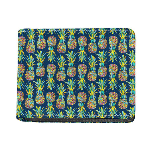Colorful Pineapple Pattern Print Bifold Wallet