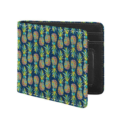 Colorful Pineapple Pattern Print Bifold Wallet