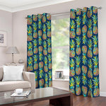 Colorful Pineapple Pattern Print Blackout Grommet Curtains