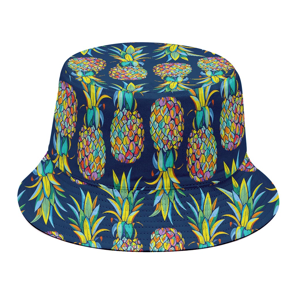 Colorful Pineapple Pattern Print Bucket Hat