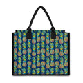 Colorful Pineapple Pattern Print Canvas Tote Bag
