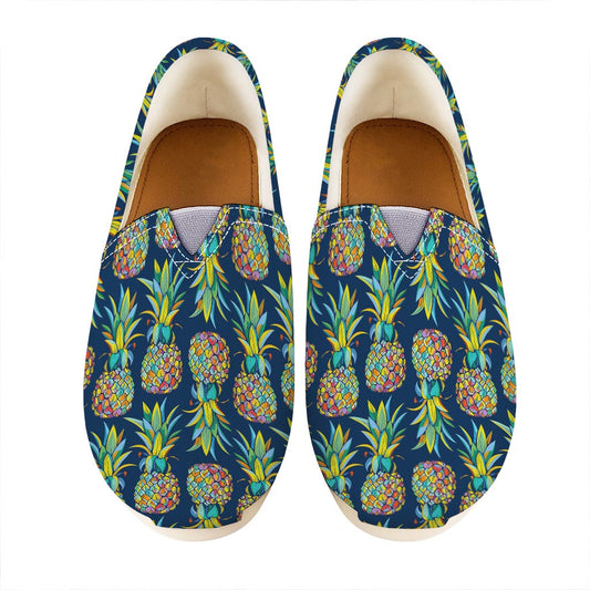 Colorful Pineapple Pattern Print Casual Shoes