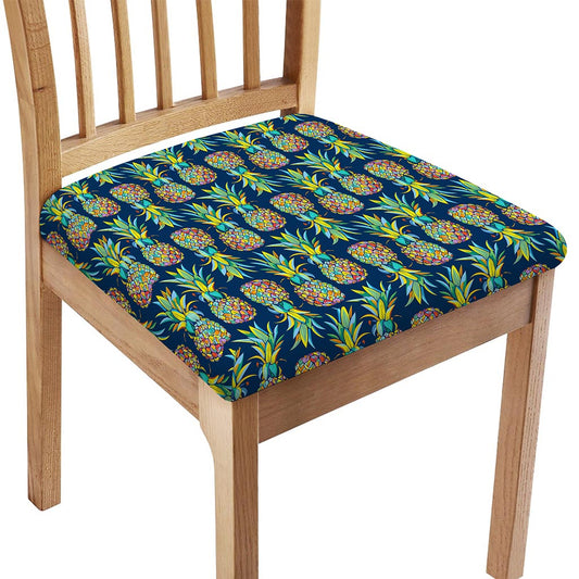 Colorful Pineapple Pattern Print Chair Cushion Cover