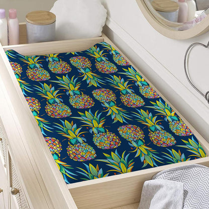 Colorful Pineapple Pattern Print Changing Pad Cover