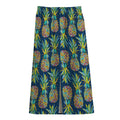 Colorful Pineapple Pattern Print Cotton Front Slit Maxi Skirt