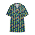Colorful Pineapple Pattern Print Cotton Hawaiian Shirt