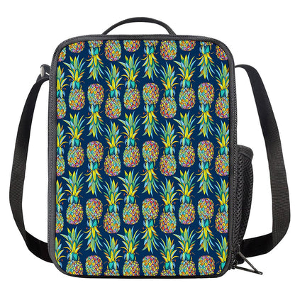 Colorful Pineapple Pattern Print Crossbody Lunch Bag