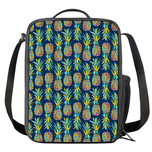 Colorful Pineapple Pattern Print Crossbody Lunch Bag