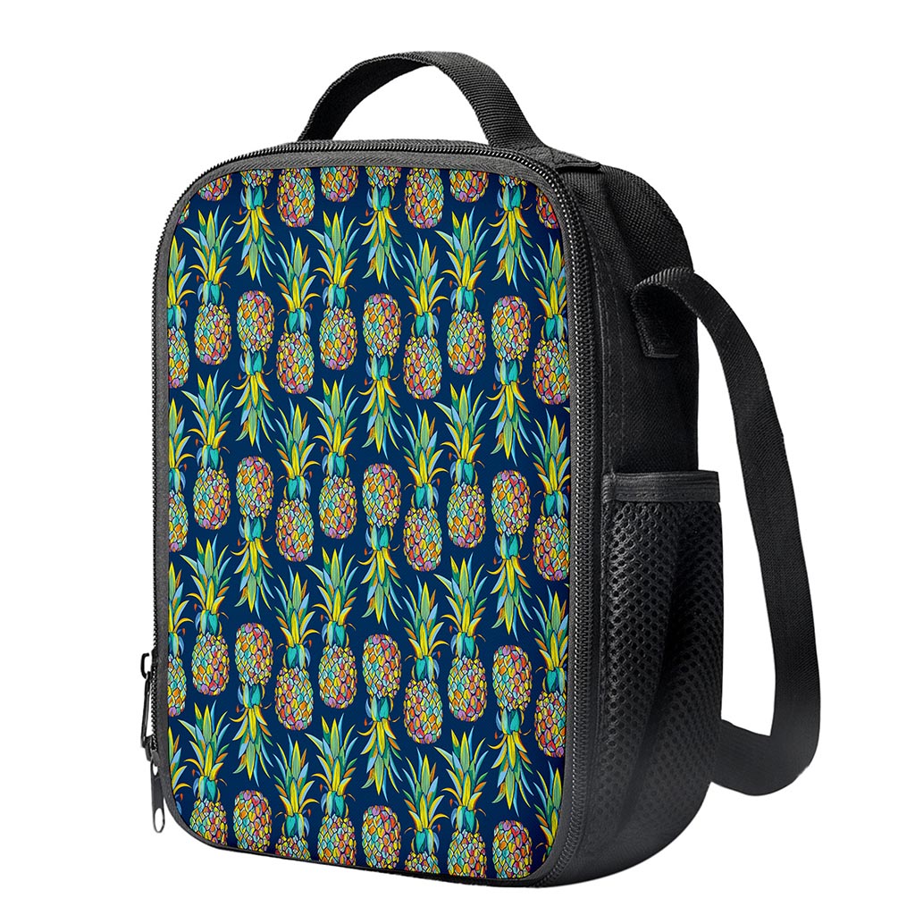 Colorful Pineapple Pattern Print Crossbody Lunch Bag