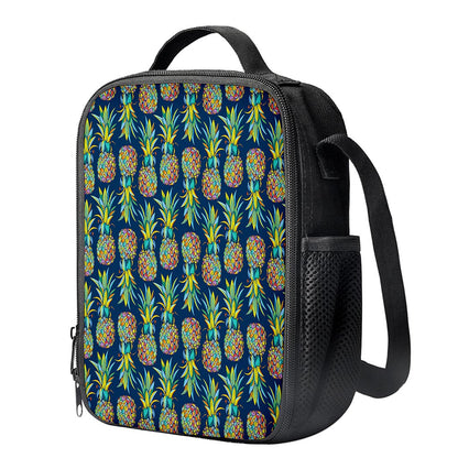 Colorful Pineapple Pattern Print Crossbody Lunch Bag