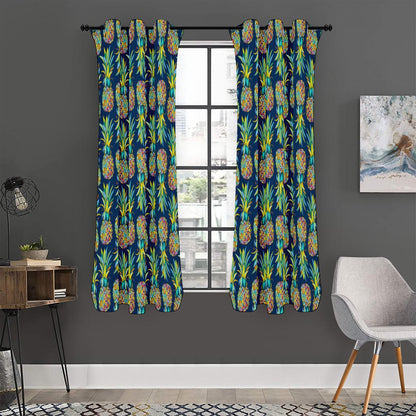 Colorful Pineapple Pattern Print Curtain
