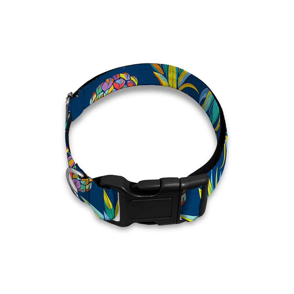 Colorful Pineapple Pattern Print Dog Collar