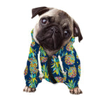 Colorful Pineapple Pattern Print Dog Zip Up Hoodie
